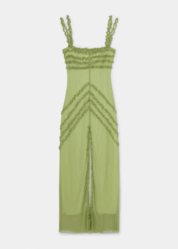 Laagam - ARABELLA GREEN RUFFLED DRESS House of Share Laagam - ARABELLA GREEN RUFFLED DRESS House of Share