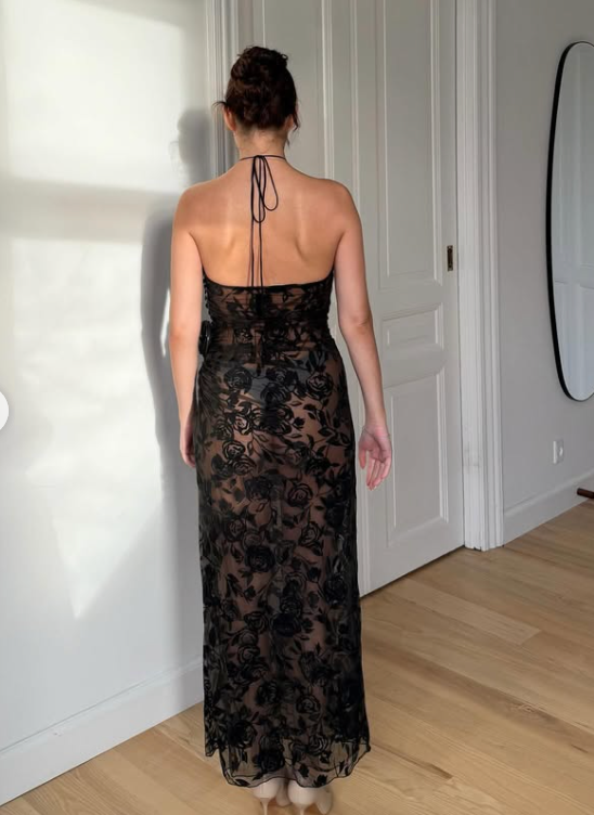 19. Magda Butrym - silk lace floral halter midi dress