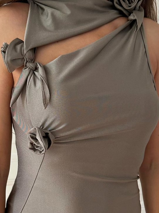 41. Coperni - flower gown taupe grey