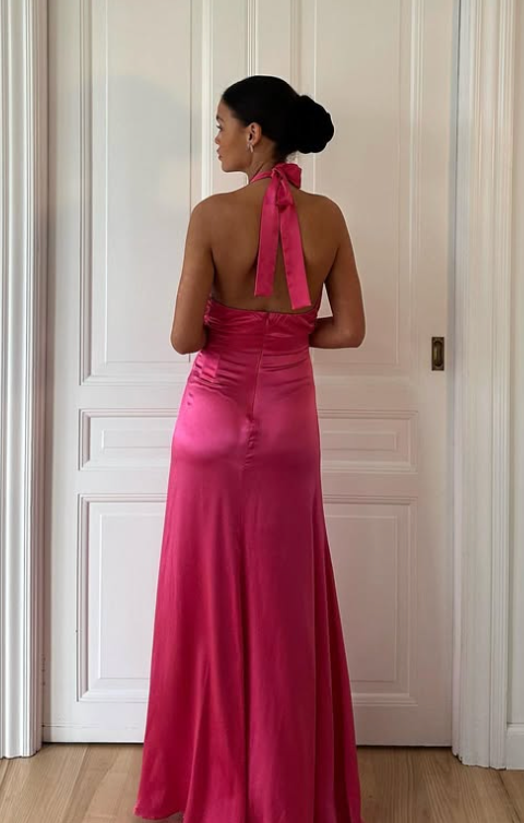 53. Reformation - Veria silk dress pink