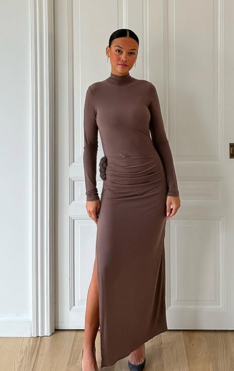 56. Magda Butrym - Floral-Appliqué High-Neck Dress