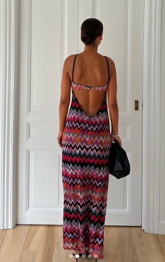 137. Missoni - Zigzag pink black dress