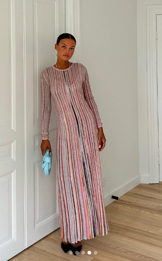 168. Missoni - langærmet glitter dress