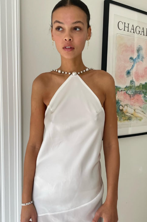 194. Rikke Hubert x Marry Me Millo - Pearl silk dress