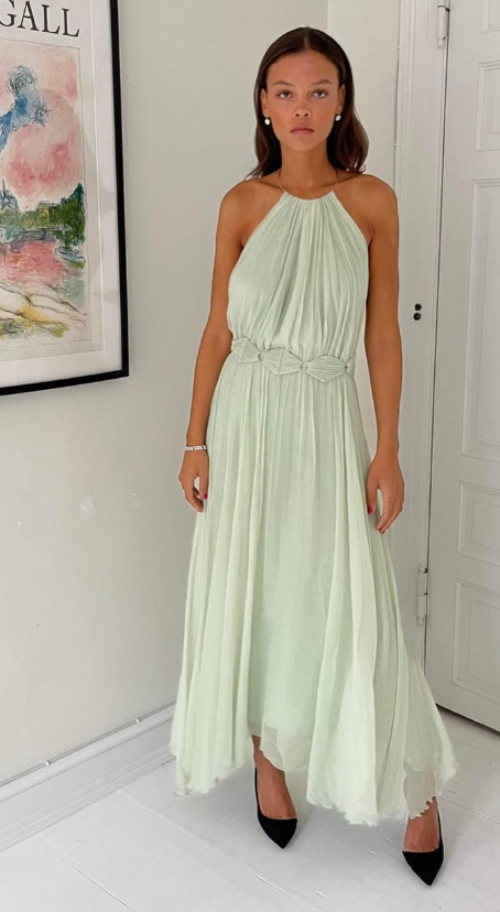201. Maria Lucia Hohan - Flower dress Pale green
