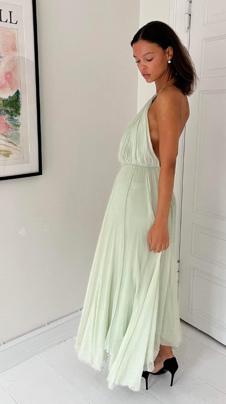 201. Maria Lucia Hohan - Flower dress Pale green