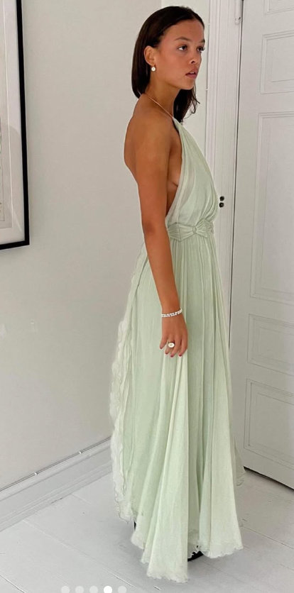 201. Maria Lucia Hohan - Flower dress Pale green