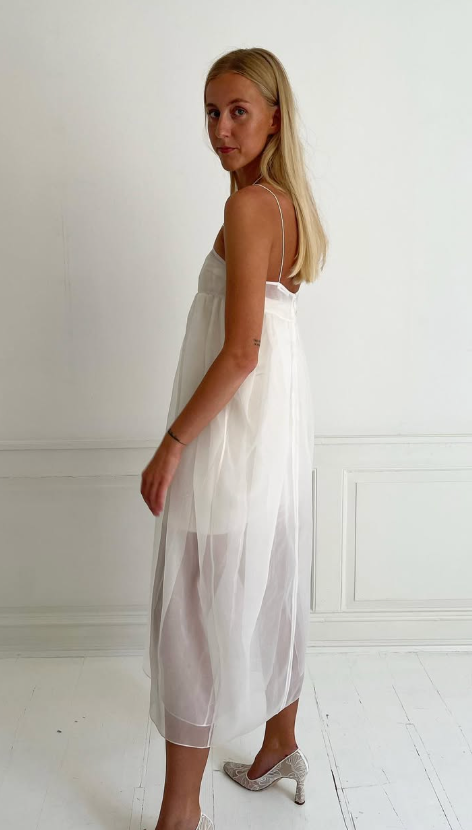 212. Cecilie Bahnsen - Plissé Empire Dress i tyl
