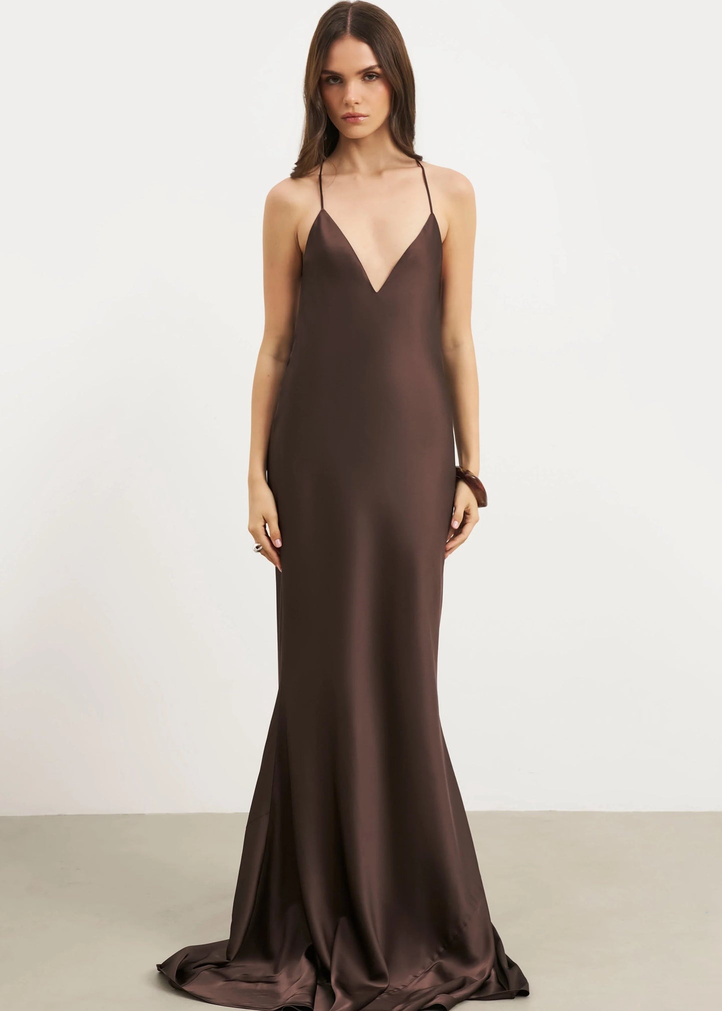 190. BOA - SATIN SLINKY COWL BACK GOWN