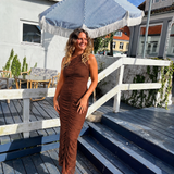 LAAGAM - ARLES BROWN MIDI DRESS (S & L)