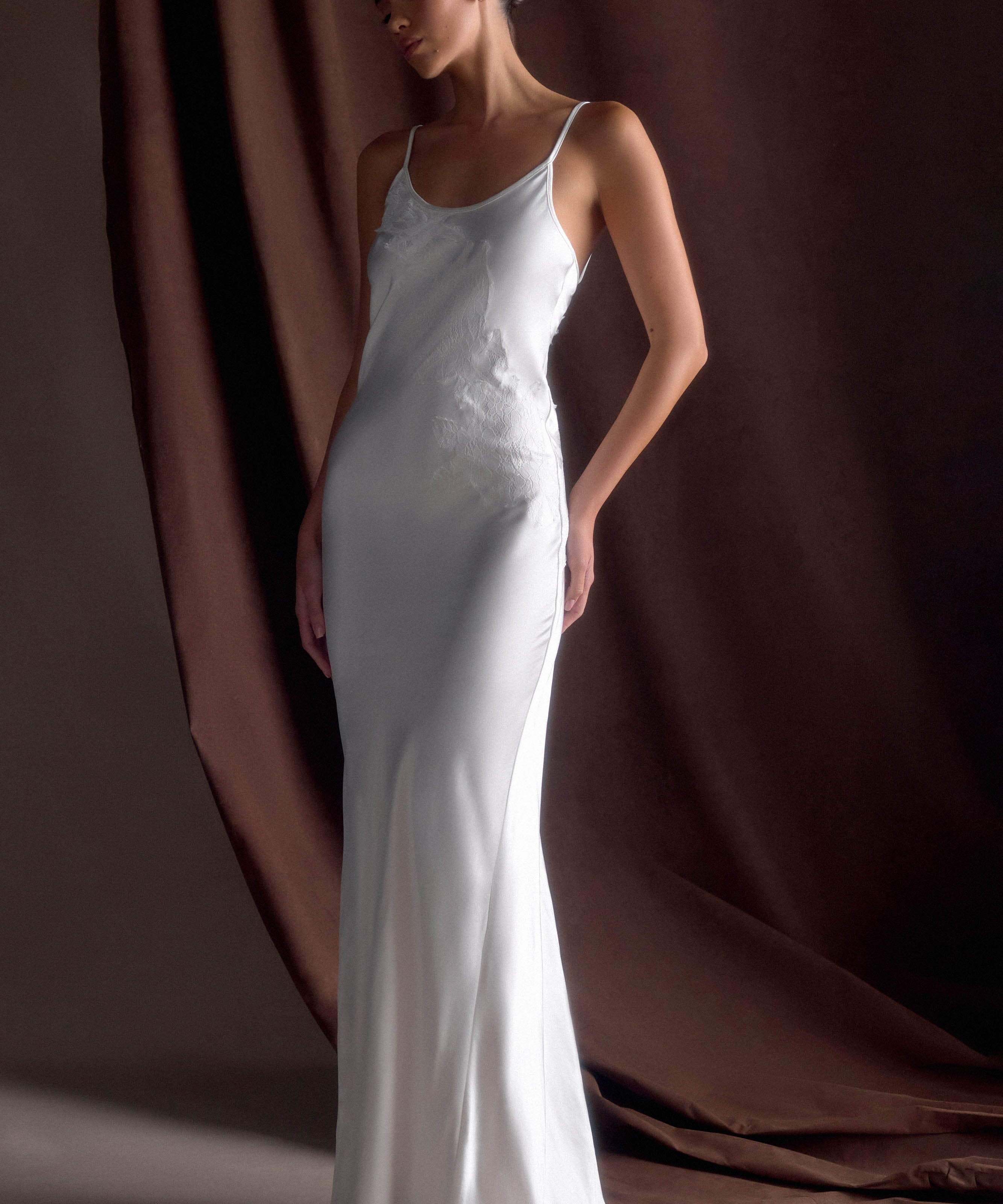Meshki - Saylor Satin Slip Maxi Dress - Ivory