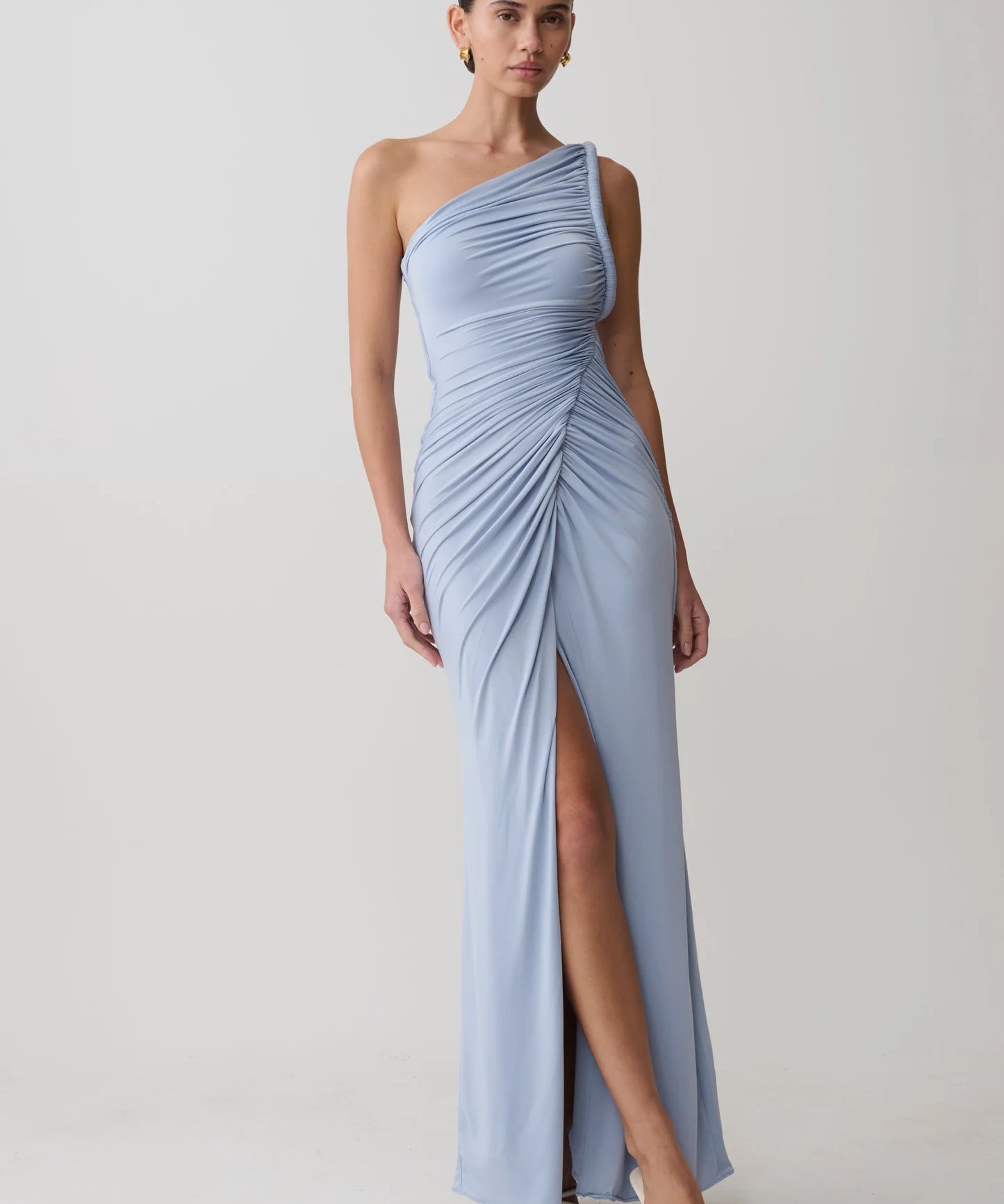 Meshki - Ryn Twisted One Shoulder Maxi Dress - Sky Blue