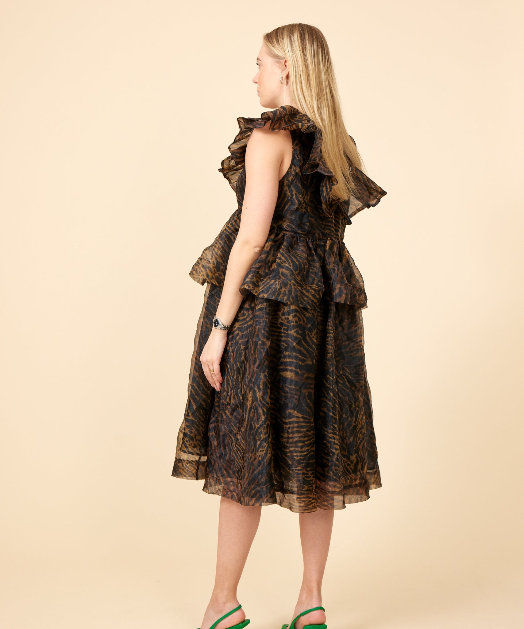 GANNI – Organza dress Tiger (36/38)