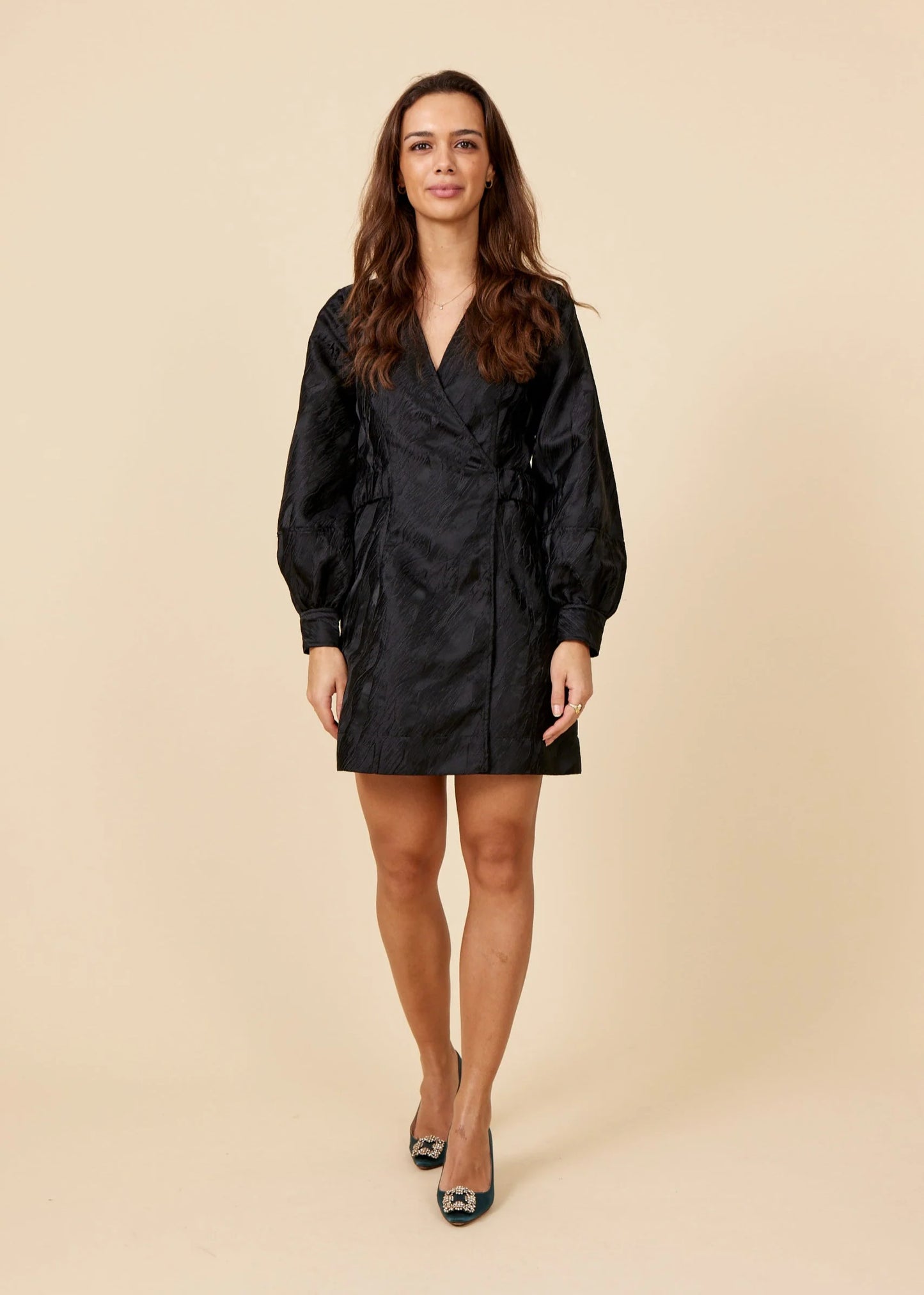 GANNI – Balloon sleeve dress (36 )