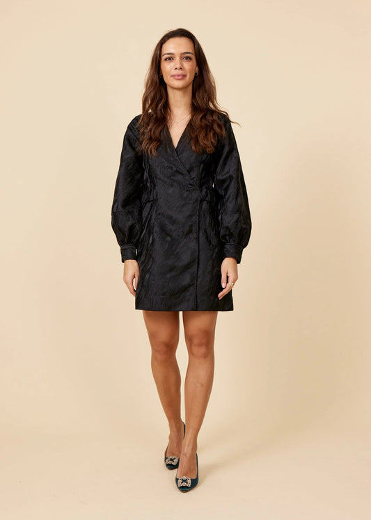 GANNI – Balloon sleeve dress (36 )