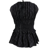 Cecilie Bahnsen - Sort peplum-top med smock