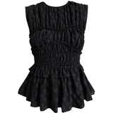 Cecilie Bahnsen - Sort peplum-top med smock