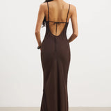 BOA - Sheer Ruched Chiffon Maxi Dress