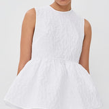 Cecilie Bahnsen - Hvid peplum-top med smock