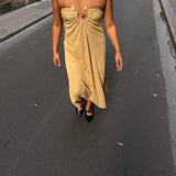 Christopher Esber - dress brun kort