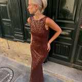 Meshki - brown glitter dress