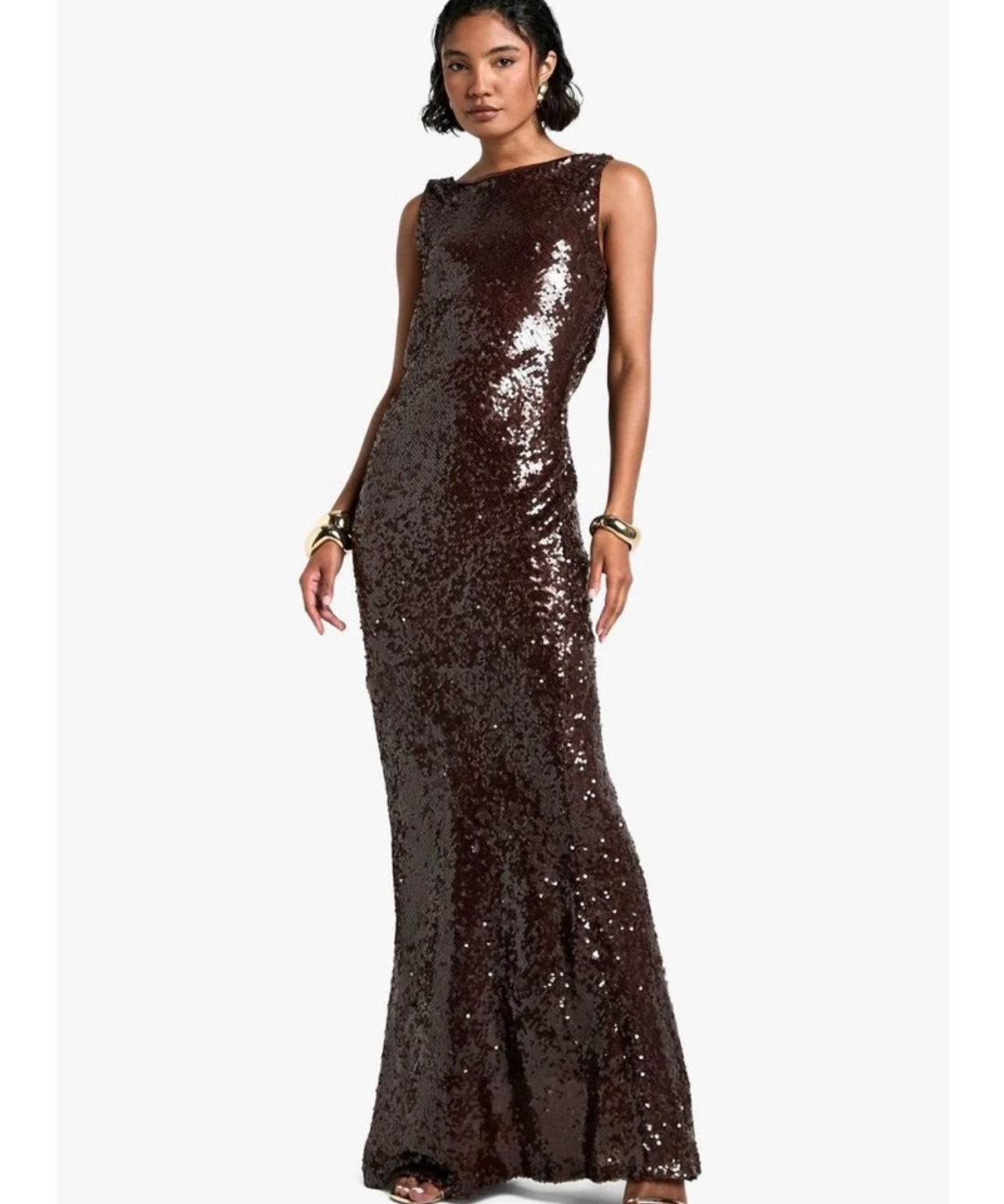Meshki - brown glitter dress