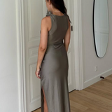 Coperni - flower gown taupe grey
