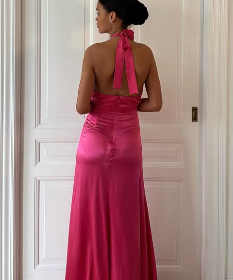 Reformation - Veria silk dress pink