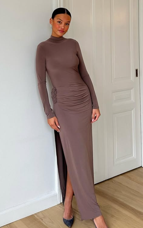 56. Magda Butrym - Floral-Appliqué High-Neck Dress