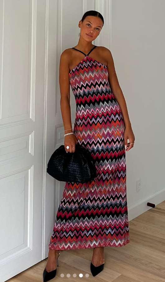 137. Missoni - Zigzag pink black dress