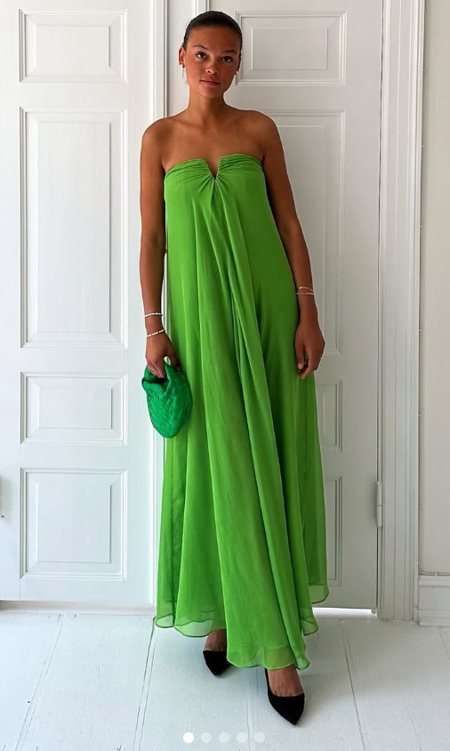 177. Cult Gaia - Strapless Green Godess Gown