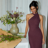 Carmelo Flower Ruch Cutout Maxikjole